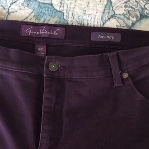 Plum-colored petite jeans